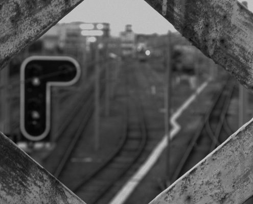 Vue de l'ancienne passerelle au-dessus de la gare de La Roche sur Yon